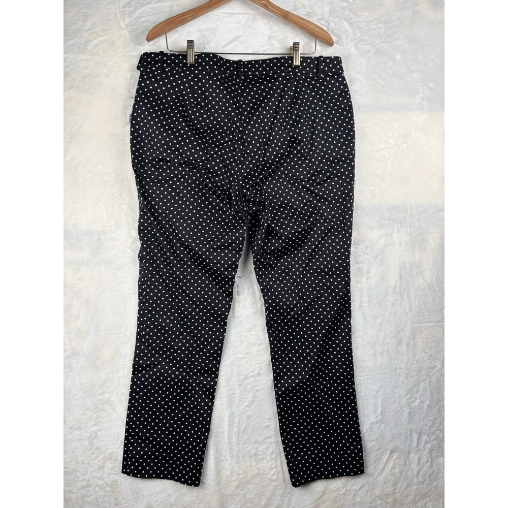 Lauren Ralph Lauren Womens Sz 16 Black/White Stretch Polka Dot Ankle Pants - Picture 11 of 16